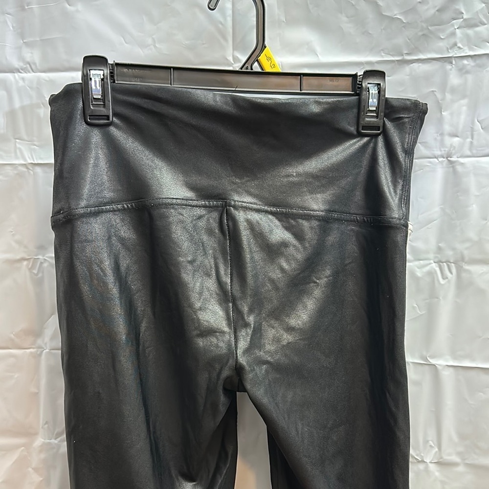 Spanx Black faux leather look Leggings with White Stripe size XL extra large - Picture 5 of 6